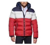 Tommy Hilfiger Men's Classic Hooded Puffer Jacket, Midnight/White/red, Small