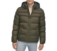 Tommy Hilfiger Men's Classic Hooded Puffer Jacket, Olive, XL