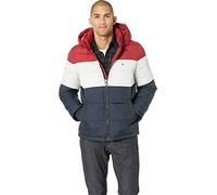 Tommy Hilfiger Men's Classic Hooded Puffer Jacket, red/White/Midnight, X-Large