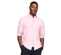 Tommy Hilfiger Men's Heritage Oxford Solid Regular Long Sleeve Shirts Classic Pink