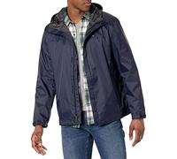 Tommy Hilfiger Men's Lightweight Breathable Waterproof Hooded Rain Jacket Chubasquero, Azul Marino, L Hombres