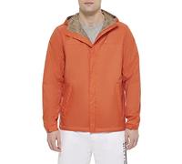 Tommy Hilfiger Men's Lightweight Breathable Waterproof Hooded Rain Jacket Chubasquero, Sunset Chevron, 3XL Hombres