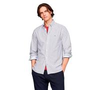 Tommy Hilfiger Men's Natural Soft Poplin STP RF Shirt L/S Shirt, Aegean Sea/Optic White, S