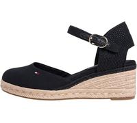Tommy Hilfiger Mid Wedge Espad Closed Toe Fw0fw09233, Alpargatas de cuña Mujer, Black (Black), 39 EU