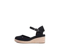 Tommy Hilfiger Mid Wedge Espad Closed Toe Fw0fw09233, Alpargatas de cuña Mujer, Black (Black), 41 EU