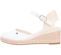 Tommy Hilfiger Mid Wedge Espad Closed Toe Fw0fw09233, Alpargatas de cuña Mujer, White (Ecru), 42 EU