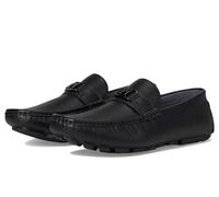 Tommy Hilfiger Mocasín Attle Driving Style para hombre, Textura Saffiano negra, 41.5 EU