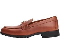 Tommy Hilfiger Mocasín Mujer Logo Leather Loafer de Piel, Marrón (Cinnamon Bark), 42