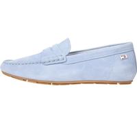 Tommy Hilfiger Mocasines Mujer Flag Soft Suede Loafer Elegante, Azul (Breezy Blue), 40