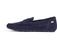 Tommy Hilfiger Mocasines Mujer Flag Soft Suede Loafer Elegante, Azul (Space Blue), 39