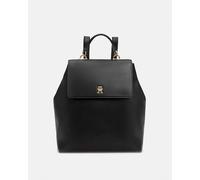 Tommy Hilfiger Mochila en negro con cierre de solapa y logotipo metálico. Negro Variante única