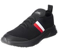 Tommy Hilfiger Modern Runner Knit Stripes ESS FM0FM04798, Zapatilla de Running Hombre, Negro (Black), 45.5 EU