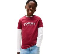 Tommy Hilfiger Monotype Print Graphic T-Shirt Kb0kb10051 Camiseta S/S, Purple (Rich Cherry), 8 años para Niños