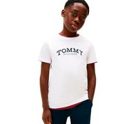 Tommy Hilfiger Monotype Print Graphic T-Shirt Kb0kb10051 Camiseta S/S, White (White), 8 años para Niños