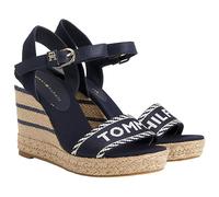Tommy Hilfiger Mujer Alpargatas de Cuña Seasonal Webbing Wedge con Tacón de Cuña, Azul (Space Blue), 39 EU