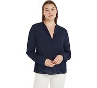 Tommy Hilfiger Mujer Blusa Viscose Crepe V-Neck Elegante, Azul (Desert Sky), 44