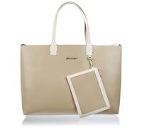 Tommy Hilfiger Mujer Bolso Tote Iconic Tommy Tote Piel Sintética, Beige (Beige), Talla Única