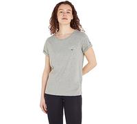 Tommy Hilfiger Mujer Camiseta Manga Corta Cuello Redondo, Gris (Light Grey Heather), M