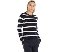 Tommy Hilfiger Mujer Jersey Soft Wool C-Neck Sweater Jersey de punto, Multicolor (Breton Stp/ Desert Sky/ Ecru), XXL