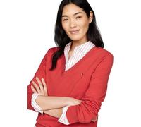 Tommy Hilfiger Co Jersey Stitch V-nk Sweater Ww0ww40098 Suéter, Rojo (Terra Red), XS para Mujer