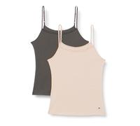 Tommy Hilfiger Mujer Pack de 2 Tops tejido elástico, Multicolor (Balanced Beige/Dark Ash), L
