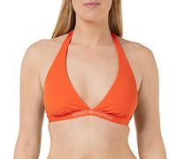 Top bikini Tommy Hilfiger Tonal Logo naranja blanco mujer - S