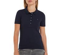 Tommy Hilfiger Mujer Polo de Manga Corta 1985 Slim Pique Slim Fit, Azul (Desert Sky), L