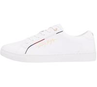 Tommy Hilfiger Mujer Sneaker Suela Cupsole Tommy Signature Zapatillas, Blanco (White), 38 EU
