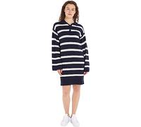 Tommy Hilfiger Mujer Vestido tipo polo Soft Wool manga larga, Multicolor (Breton Stp/ Desert Sky/ Ecru), S