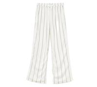 Tommy Hilfiger Mujer Viscose Pant UW0UW05612, Naranja (Thin Stripes Ivory), L