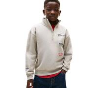 Tommy Hilfiger Multi Print Half Zip Sweatshirt Kb0kb10336 Sudadera con Cremallera, Grey (Mid Grey Heather), 4 años para Niños