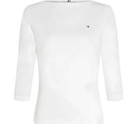 Tommy Hilfiger New Cody Slim Boat-nk 3/4slv Ww0ww40589 S/S Knit Tops, White (Nos Ecru), L Mujer