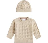Tommy Hilfiger Newborn CABLE CREW WITH BEANIE KN0KN02158 BEIGE (Gulf Sand) 24 Month