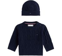 Tommy Hilfiger Newborn CABLE CREW WITH BEANIE KN0KN02158 BLUE (Dark Night Navy) 24 Month