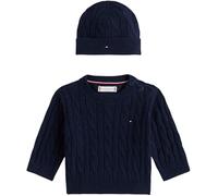 Tommy Hilfiger Newborn CABLE CREW WITH BEANIE KN0KN02158 BLUE (Dark Night Navy) 6 Month