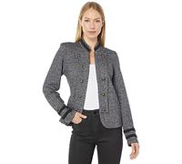 Tommy Hilfiger Open Front Band Jacket Blazer Casual, Negro Multicolor, XS Mujeres