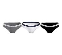 Tommy Hilfiger Pack de 3 Braguitas para Mujer Ropa Interior, Multicolor (Medium Grey Heather/White/Black), M
