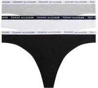 Tommy Hilfiger Pack de 3 Braguitas Tipo Tanga para Mujer, Multicolor (Medium Grey Heather/White/Black), S