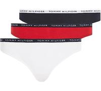 Tommy Hilfiger Pack de 3 Braguitas Tipo Tanga para Mujer, Multicolor (White/Desert Sky/Primary Red), L