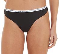 Tommy Hilfiger Pack de 3 Braguitas Tipo Tanga para Mujer, Negro (Black/Black/Black), XL