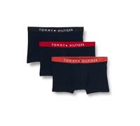 Tommy Hilfiger Pack de 3 Calzoncillos Bóxer para Hombre Algodón Elástico, Multicolor (Terra Red/Pri Red/Des Sky), S