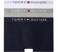 Tommy Hilfiger Pack de 3 Calzoncillos Bóxer Trunks para Hombre Ropa Interior, Multicolor (Grey Htr/White/Desert Sky), S