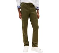 Tommy Hilfiger Pantalón Chino Hombre Denton Printed Structure Straight Fit, Verde (Dark Greenery), 34W/30L