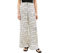 Tommy Hilfiger Pantalón de Tela Mujer Linen Pull On Pants Relaxed Fit, Multicolor (Small Flag Feathers Calico), L