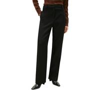 Tommy Hilfiger Pantalón de Tela Mujer Relaxed Straight Fit, Negro (Black), 32