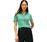 Tommy Hilfiger Polo 1985 REG Piqué SS WW0WW43224 S/S para Mujer, Color Verde (Nouveau Green/Ecru STP), L, Verde (Nouveau Green/Ecru STP), L