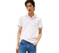 Tommy Hilfiger Polo Ajustado con Punta para Hombre, MW0MW37346 S/S, Color Blanco, Talla XS, Blanco (Blanco), XS