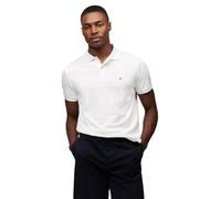 Tommy Hilfiger Polo Casual de Manga Corta para Hombre en Ajuste Regular con algodón líquido, Camisas Polo Casuales de Manga Corta en Ajuste Regular con algodón líquido, Blanco, 4XL Grande Alto