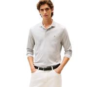 Tommy Hilfiger Polo Casual de Manga Larga para Hombre en Ajuste Regular con algodón líquido, Gris Claro Jaspeado, Talla XL