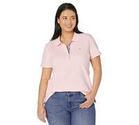 Tommy Hilfiger Polo clásico de manga corta para mujer (talla estándar y grande), rosa bailarina, L, Rosa Bailarina, Large